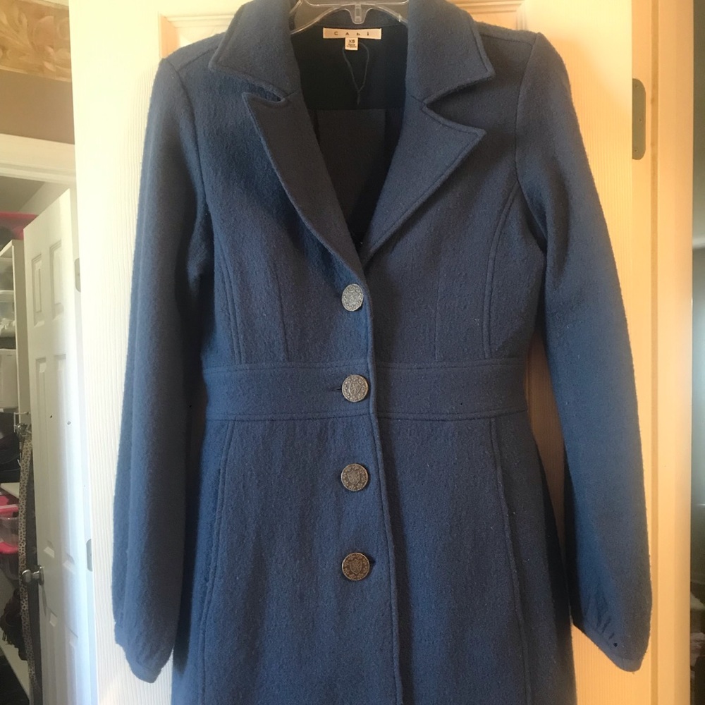 Cabi Blue Wool Aristocrat Coat XS